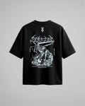 Camiseta oversize negra Berserk - vista trasera con Guts y la Dragon Slayer