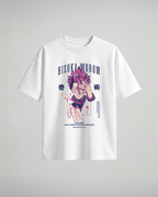 Camiseta oversize blanca Hisoka Morow - estampado morado