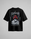 Camiseta oversize negra Sukuna Relicario Demoníaco - vista trasera