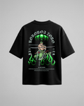 Camiseta oversize negra Roronoa Zoro - vista trasera con las tres espadas