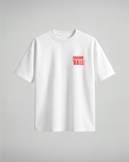 Camiseta oversize Capsule Technology de Dragon Ball, color blanco, estampado rojo, vista frontal