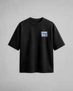 Camiseta oversize Capsule Technology de Dragon Ball, color negro, estampado azul, vista frontal