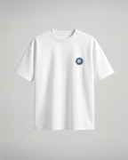 Camiseta oversize Demon Slayers de Demon Slayer, color blanco, estampado azul, vista frontal