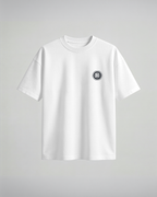 Camiseta oversize Demon Slayers de Demon Slayer, color blanco, estampado naranja, vista frontal