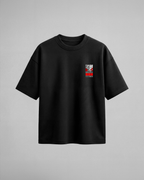 Camiseta oversize Gohan SSJ2 de Dragon Ball Z, color negro, estampado rojo, vista frontal