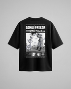 Camiseta oversize Goku vs Frieza de Dragon Ball Z, color negro, vista trasera