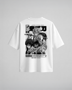 Camiseta oversize Hashiras de Demon Slayer, color blanco, vista trasera