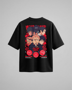 Camiseta oversize JK The Culling Game de Jujutsu Kaisen, color negro, estampado rojo, vista trasera