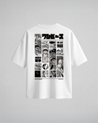Camiseta oversize One Piece The Last War, color blanco, segunda versión, vista trasera