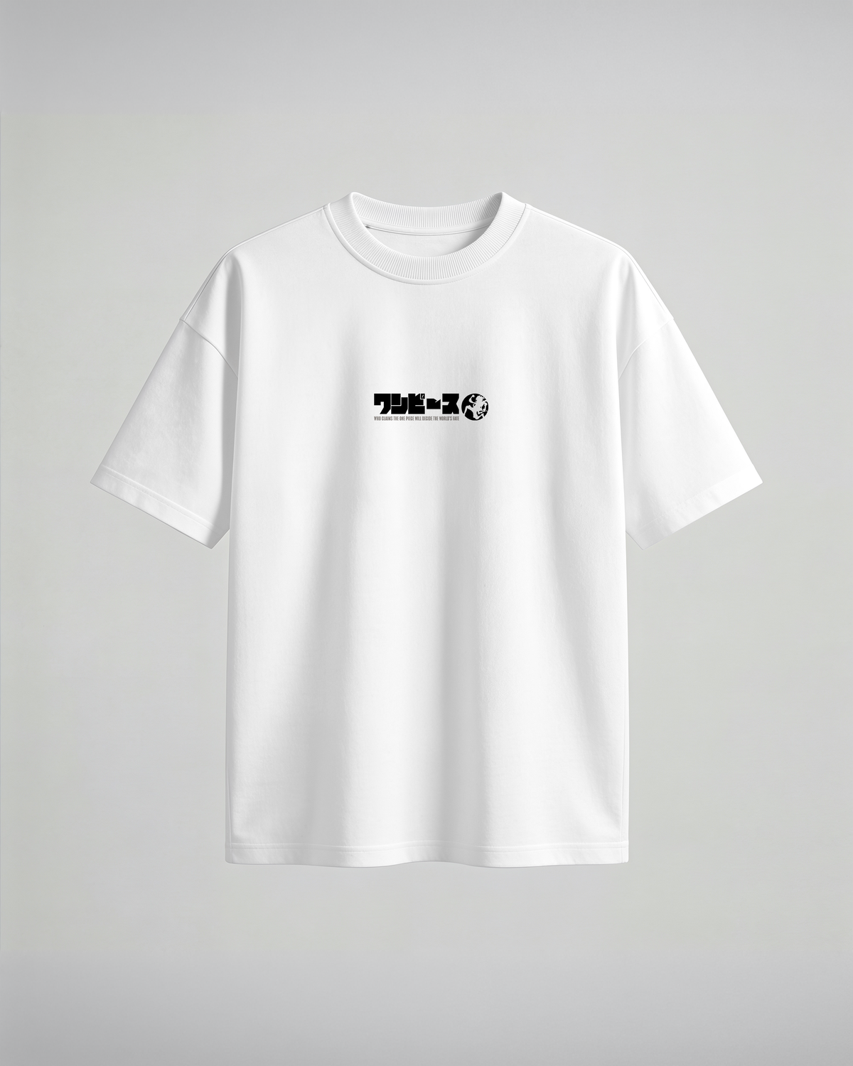 Camiseta oversize One Piece The Last War, color blanco, segunda versión, vista frontal