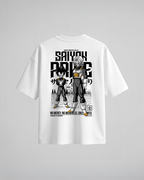 Camiseta oversize Saiyan Pride de Dragon Ball Z, color blanco, vista trasera