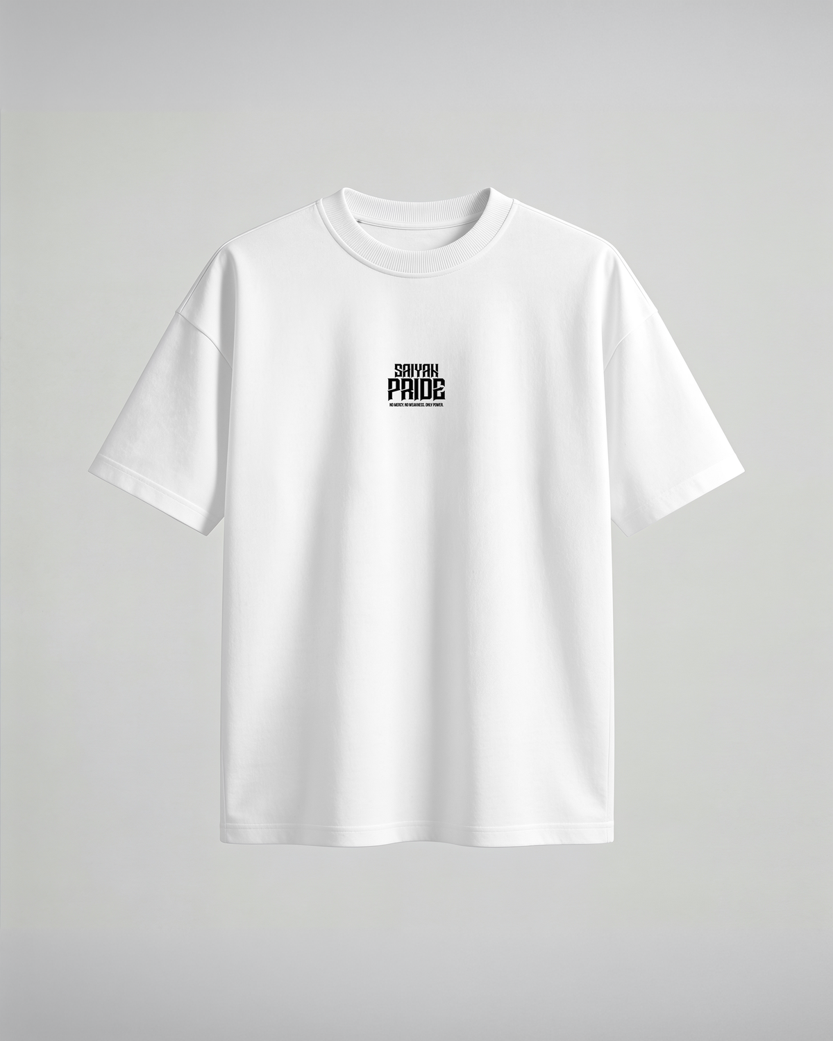 Camiseta oversize Saiyan Pride de Dragon Ball Z, color blanco, vista frontal