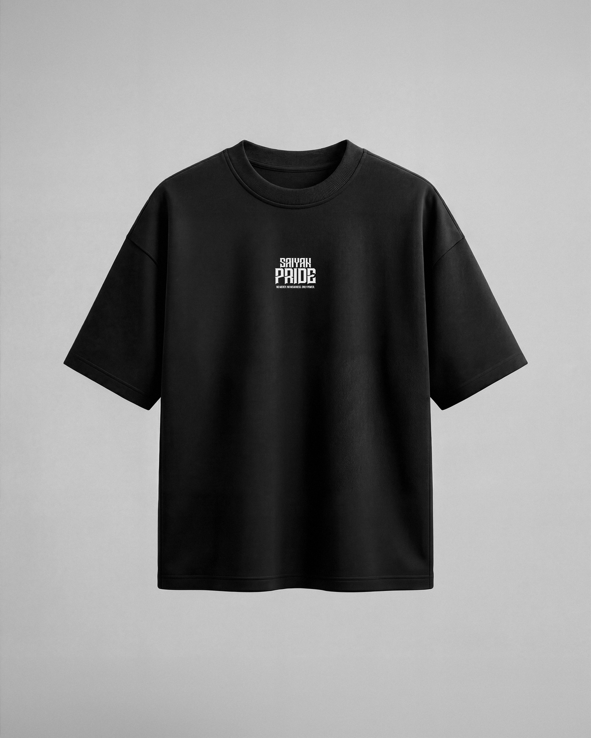 Camiseta oversize Saiyan Pride de Dragon Ball Z, color negro, vista frontal