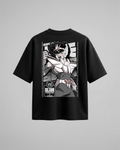 Camiseta oversize Seiya de Saint Seiya, color negro, vista trasera