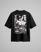Camiseta oversize Seiya de Saint Seiya, color negro, vista trasera